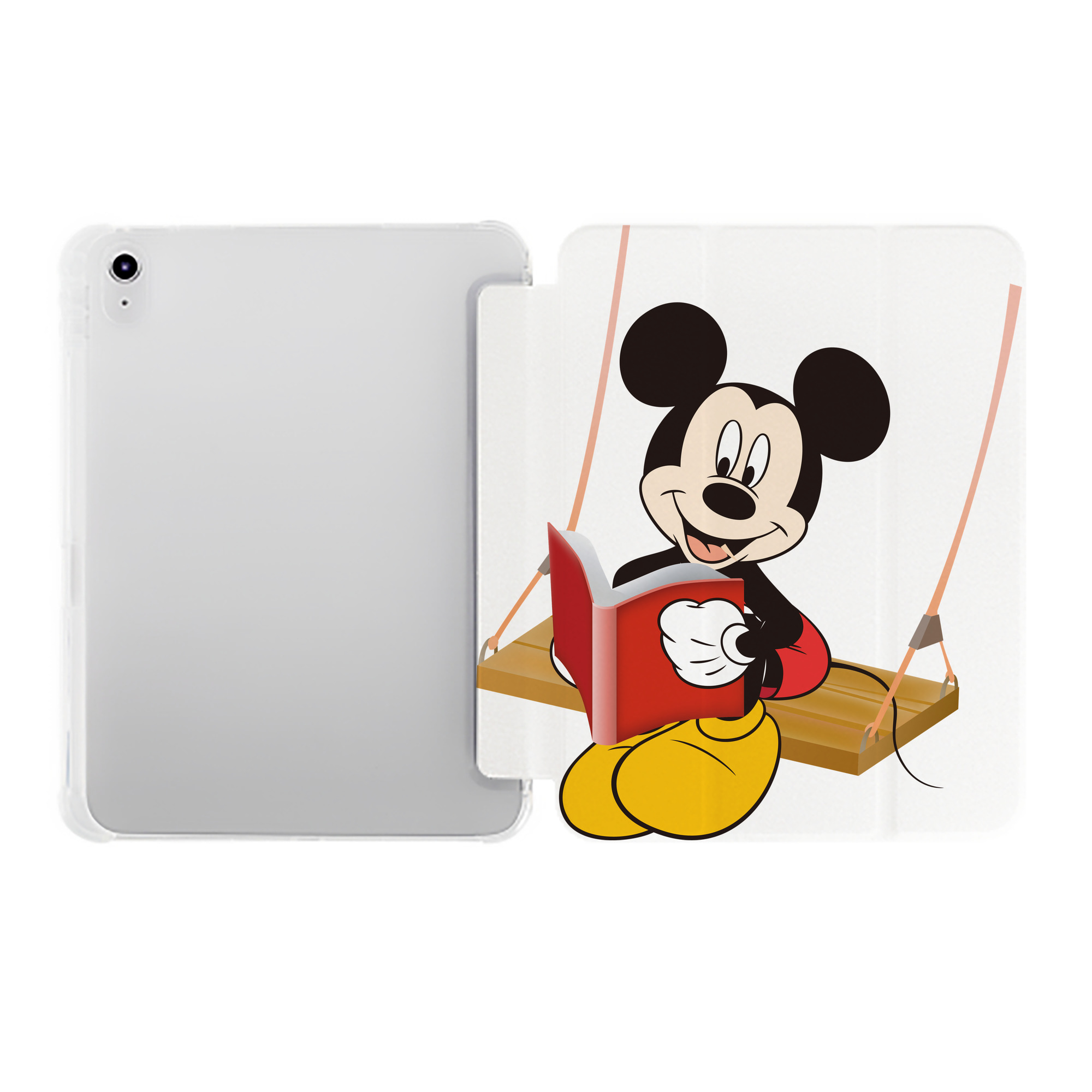 （画像用） ミッキーマウス Mickey Mouse IPad ケース ペン収納付き 三つ折りスタンド PUレザー×シリコン 対応機種9.5/10.5/10.9インチ